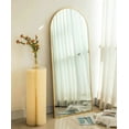 thumbnail image 2 of Vlush Full Length Mirror, 65"x22" Arched Floor Mirror, Full Body Standing Mirror with Aluminum Frame (Gold), 2 of 8