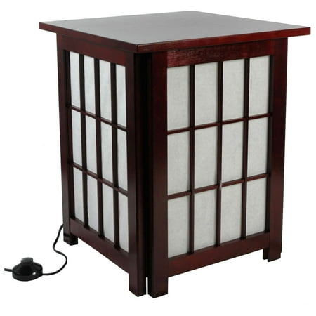 Oriental Furniture 19" Hokkaido End Table Shoji Lamp, decorative item, oriental design, any occasion, any room