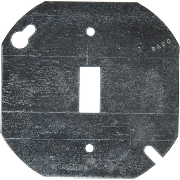 Brend Hubbell 729 Raco Flat Octagon Electrical Box Cover, 4 In L X 4 In W, Metallic, Steel, 4", Color Gray, Lot of 2