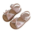 thumbnail image 3 of oqasdz Girls Sandals Elegant Lace Bow Design Flat Princess Shoes for Big Kids and Youth Beach Walking Shoes Casual Summer, 3 of 5