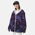 thumbnail image 5 of Goofa Lilac Printed Women's UPF 50+ Sun Protection Hoodie Jacket Lightweight Long Sleeve Sun Shirt for Women with Pocket Hiking Outdoor-Medium, 5 of 9