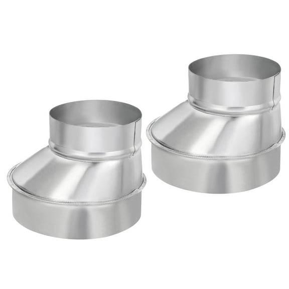Uxcell 6" to 4" Eccentric Duct Reducer, 2Pcs Galvanized Iron Ducting Connector Round Air Duct Adapter Pipe Fitting