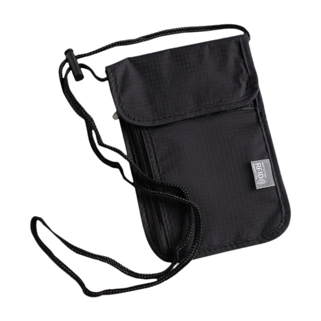 Rongfmy Neck Wallet Cards Storage Organizer Case Practical Multi Pockets Holder Black
