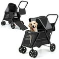 thumbnail image 1 of Gymax Dog Stroller for Small Medium Dogs w/ Dual Entry Ramp All-Terrain Wheels, 1 of 10