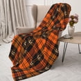 thumbnail image 3 of Fuzoiu Halloween Tartan Plaid Print Flannel Throw Blanket,Light Weight Warm Decorative,Throw Blanket Cover for Sofa, Couch, Bedroom,Travel-60"x50", 3 of 6