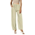 thumbnail image 3 of Women's Plus Size Cotton Linen Casual Pants Loose Spring Summer Fall, 3 of 6