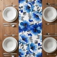 thumbnail image 4 of Table Runner 72 Inches Long for Kitchen Dining, Blue Flowers Dresser Scarf Farmhouse, Dining Table Decorations for Wedding/Parties, Spring Watercolor Leaves Floral Plants 14 x 72 In, 4 of 8