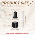 thumbnail image 2 of Uxcell Glass Eye Dropper, 10 Pcs Droppers Liquids Closure Top with Measurement mark for 100ml(3.4oz) Glass Bottles Liquids Essential Oils Dispenser Perfume Storage Lab, Black/Black Top, 2 of 6