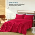 thumbnail image 2 of 800 Thread Count 4 Piece Quality Sheet Set 18 Inch Deep Pocket 100% Egyptian Cotton Color Red Solid Size Twin, 2 of 7