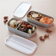thumbnail image 3 of Kitchen Accessories Eco-Friendly Double Layers Lunch Box Bento Box Food Container Microwavable Dinnerware grey, 3 of 6