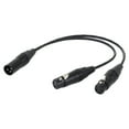 thumbnail image 2 of 0.5M Black 3Pin XLR 1 Male to 2 Female Audio Extension Cable Microphone Y Splitter Audio Cord Line for Mixer Mic, 2 of 6