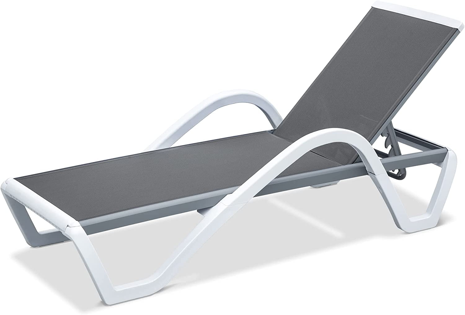 Patio Chaise Lounge Adjustable Aluminum Pool Lounge Chairs with Arm All