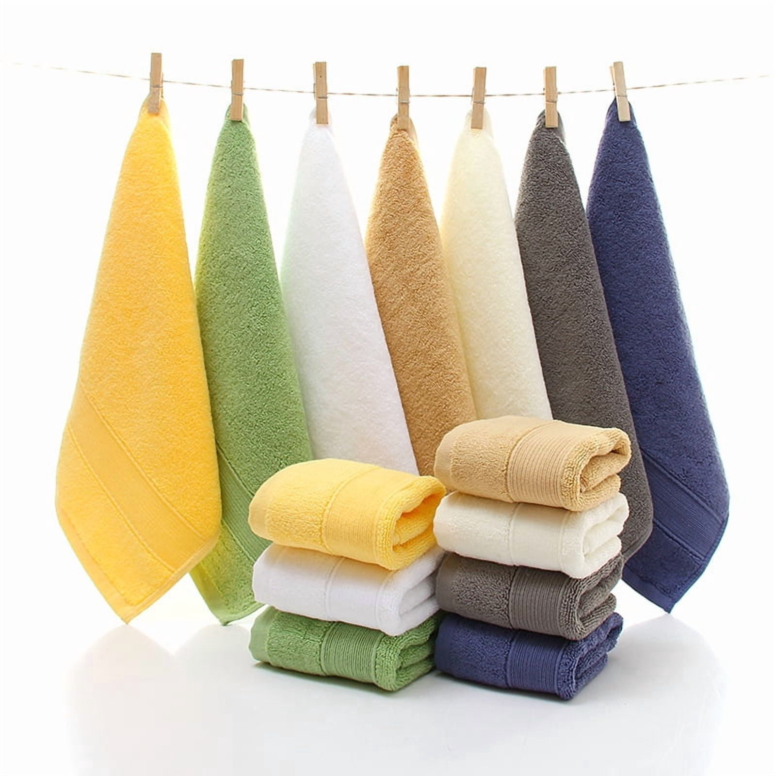 Namzi Handtowels, 6-Pcs white Small Towel, 35*35cm Cotton Small Washcloths for Face, Soft & Absorbent, Ideal for Bathroom/Kitchen/Travel .
