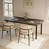 Waleaf 69" Acacia Wood Dining Table Set for 6-8 Person, Natural Stained Indoor Outdoor Kitchen Table with Iron Legs