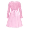 thumbnail image 3 of inhzoy Girls Sequin Pageant Dress Long Sleeve Sparkly Glitter Christmas Prom Party Formal Evening Gown Pink 8, 3 of 6