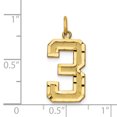 thumbnail image 2 of 14K Yellow Gold 14ky Casted Large Diamond Cut Number 3 Charm, 2 of 2