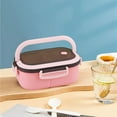 thumbnail image 6 of Bento Box for Adults,Double-Layer Bento Box Compartmentalized Lunch Box Microwave-Specific Adults and Office Worker Meal Box,Pink, 6 of 6