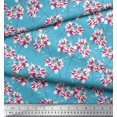 thumbnail image 3 of Soimoi Blue Cotton Duck Fabric Peony Floral Print Fabric by the Yard 42 Inch Wide, 3 of 3