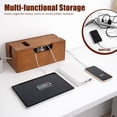 thumbnail image 6 of Grusce Wood Cable Management Box, Wooden Cord Hider Organizer for Power Strip, Electrical Hiding, TV Wires, Desk Cables, Office Under Desk Cable Storage Box for Home Office Wire Storage Organization, 6 of 11