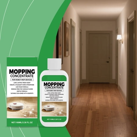 FHBVT Pro Top 100ml Multi Protection Floor Cleaner Pro Dirt Scale Removal Polishing Brightening Refreshing Lemon Scent Safe for Wood Tile Floors Robot Mop Compatible Home Daily Cleaning