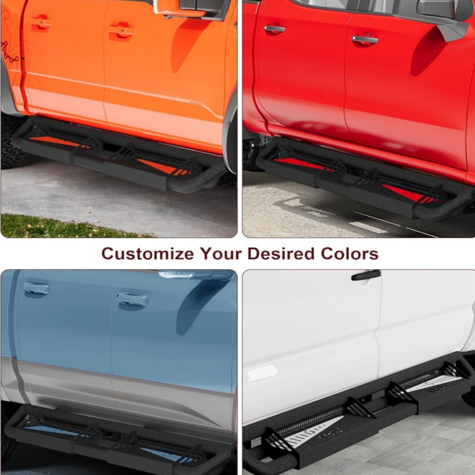 Ladcaser Running Boards Bolt-on Side Steps Nerf Bar Compatible for Dodge Ram 1500 Crew Cab 2009 2010 2011 2012 2013 2014 2015 2016 2017 2018