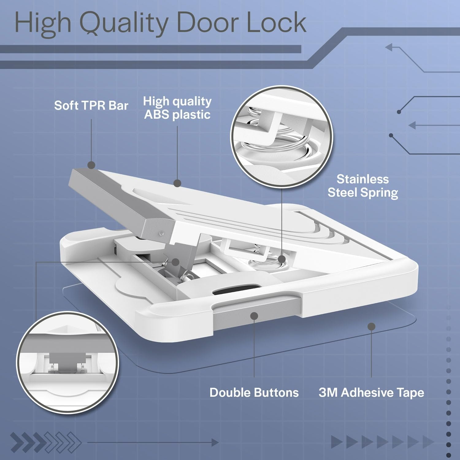 Todays Kids Sliding Glass Door Lock 2 Pack - Child Proof Lock for Sliding Door, Easy to Install Sliding Window Lock - Strong Adhesive Sliding Door Security Lock, Window Locks & Sliding Door Lock