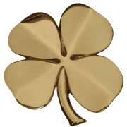 Irish Good Luck Blessing Shamrock Brass Plaque 4 Leaf Clover Wall Hanging  (4.5in x 4.5in)