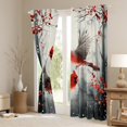 thumbnail image 3 of Manfei Christmas Bird Robin Black Out Curtains for Kid, Flower Plant Curtains Pack of 2 (42x63 Each), Blossoms Flower Bedroom Curtains, Black Out Curtains Decor, 3 of 6