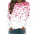 thumbnail image 2 of Women's Hoodless Sweatshirt Valentines Day Christmas Printed Round Neck Long Sleeve Top Sweater, 2 of 4