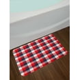 thumbnail image 2 of Plaid Bath Mat, Checkered Pattern Vintage Squares Tartan Motif Abstract Traditional, Non-Slip Plush Mat Bathroom Kitchen Laundry Room Decor, 29.5 X 17.5 Inches, Vermilion Dark Blue White, Ambesonne, 2 of 2