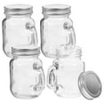 thumbnail image 4 of Miangastore 4pcs Glass Jam Bottles Mason Jars Glass Jars Fruits Jam Jar with Lid Handle Candle Jar, 4 of 8