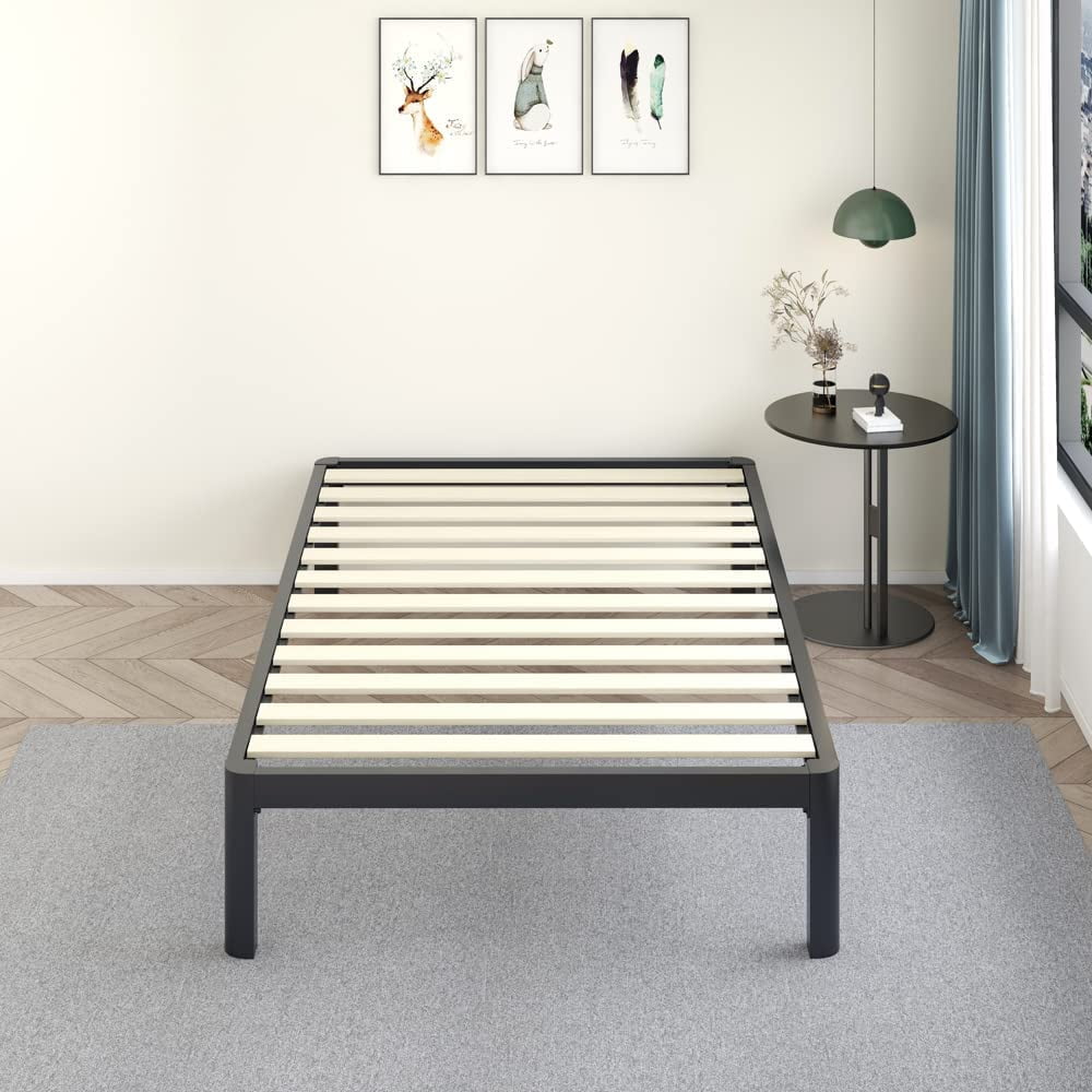 MAF 14 Inch King Platform Bed Frames with Wooden Slats, Black 3500 Lbs