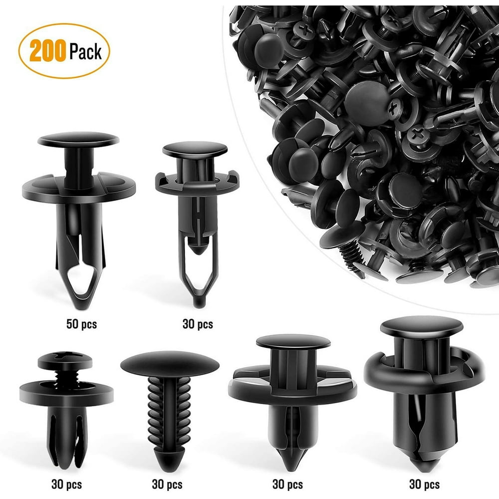 Eagle Universal Plastic Fender Clips,200 Pcs Push Bumper Fastener Rivet
