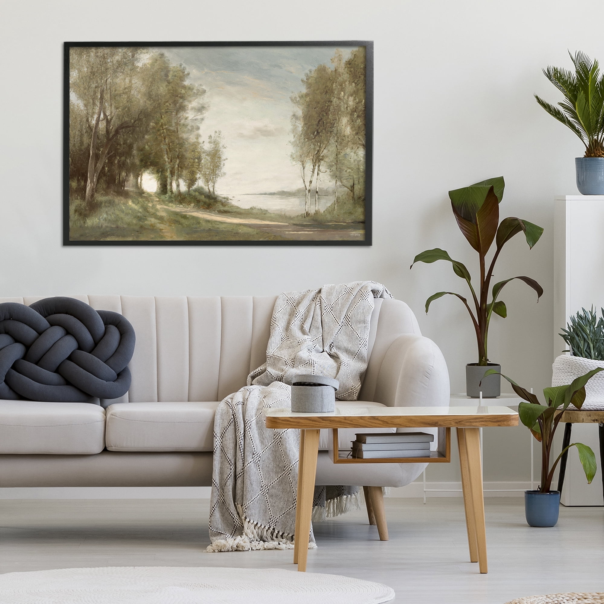 Stupell Industries Tranquil Lakeside Path Black Framed Giclee Art, design by Amber Sterling