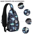 thumbnail image 2 of Crossbody Sling Backpack for Women Men Navy Cartoon Shark Pattern Shoulder Sling Crossbody Casual Chest Bag for Travel Sports Running Hiking, 2 of 6