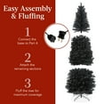 thumbnail image 5 of Best Choice Products 6ft Pre-Lit Black Artificial Christmas Tree, Holiday Pencil Tree w/ 250 Incandescent Lights, Base, 5 of 8