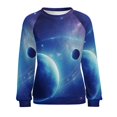 thumbnail image 7 of Galaxy Star Outer Space Women's Floral Printed Sweatshirt Long Sleeve Crewneck Casual Loose Vintage Graphic Pullover Tops, 7 of 7