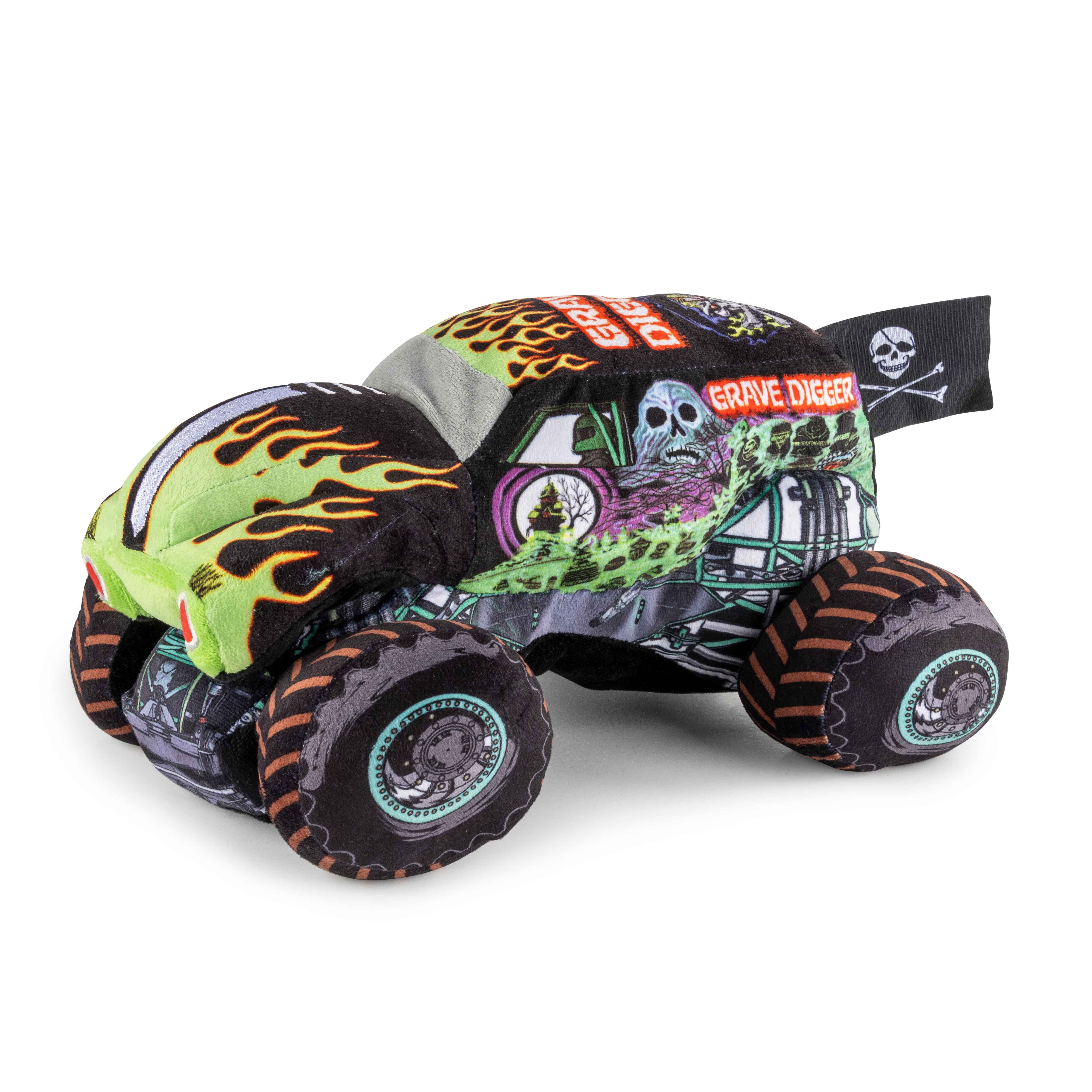Monster Jam Grave Digger Pillow Buddy, Polyester Velour, Green, Feld Entertainment