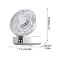 thumbnail image 3 of Wall Mounted Fan with Remote Control, Foldable Portable Fan for Bedroom, Dormitory, Desktop, Home Use - 3 Speed Adjustable, Quiet Operation, Built-in Battery, Includes Night Light (Navy/White), 3 of 6
