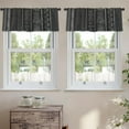 thumbnail image 2 of LALILO Kitchen Curtain Valance Black And White Rod Pocket Window Curtain 52"x 18" Set of 2, 2 of 7