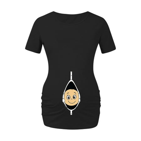 

Honeeladyy Sales Online Maternity Womens Print Maternity Dress Large Size Maternity Short Sleeve T-Shirt
