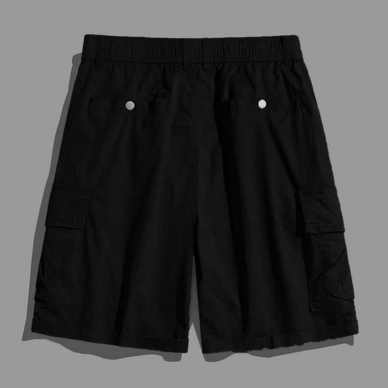 Summer Cargo Shorts for Men, Elastic Waist Lounge Shorts, Gym