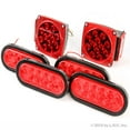 thumbnail image 2 of Red Hound Auto Led Pair Trailer Square Tail Light Under 80 inches & 4) 6 inches Red Oval Side Marker Lights, 2 of 5