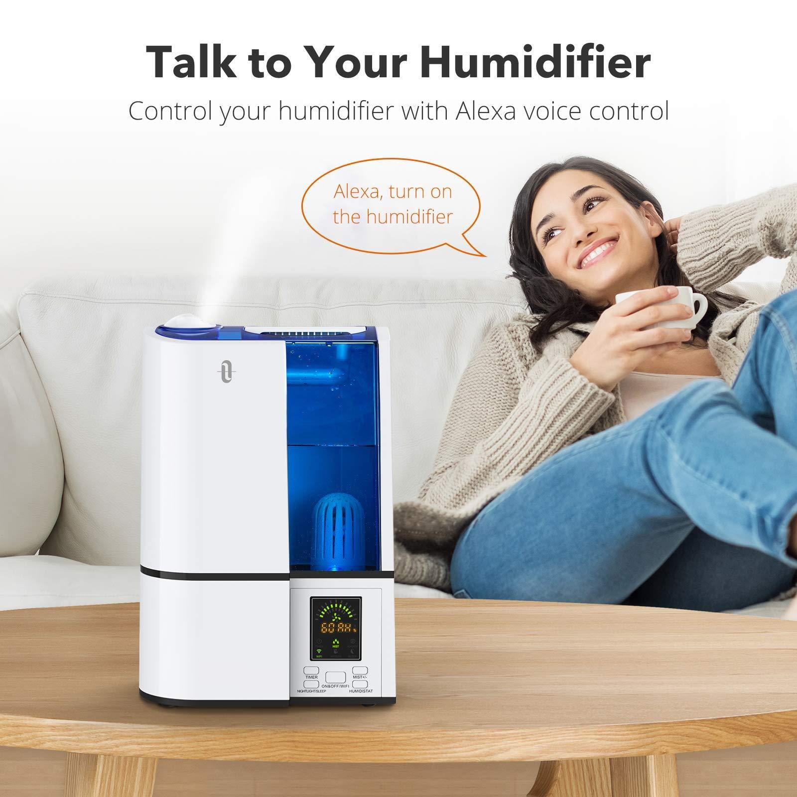 4L Cool Mist Humidifier for Bedroom with LED Display TaoTronics Humidifiers WiFi Smart