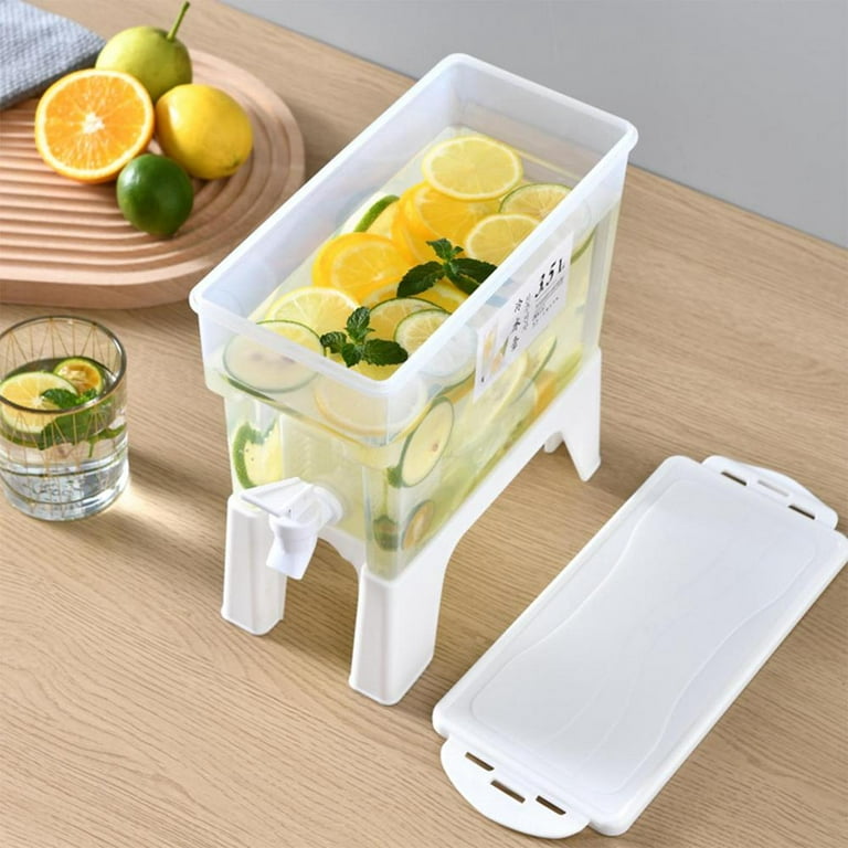 Iced Beverage Dispenser With Spigot 3.5L Juice Container Fridge Drink  Dispensers With Removable Base Refrigerator