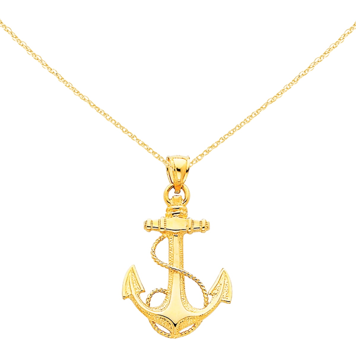 Primal Gold 14 Karat Yellow Gold Anchor 
