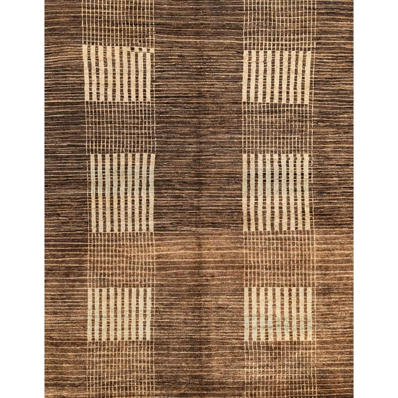 Ahgly Company Indoor Rectangle Abstract Red Brown Abstract Area Rugs, 2' x 5'