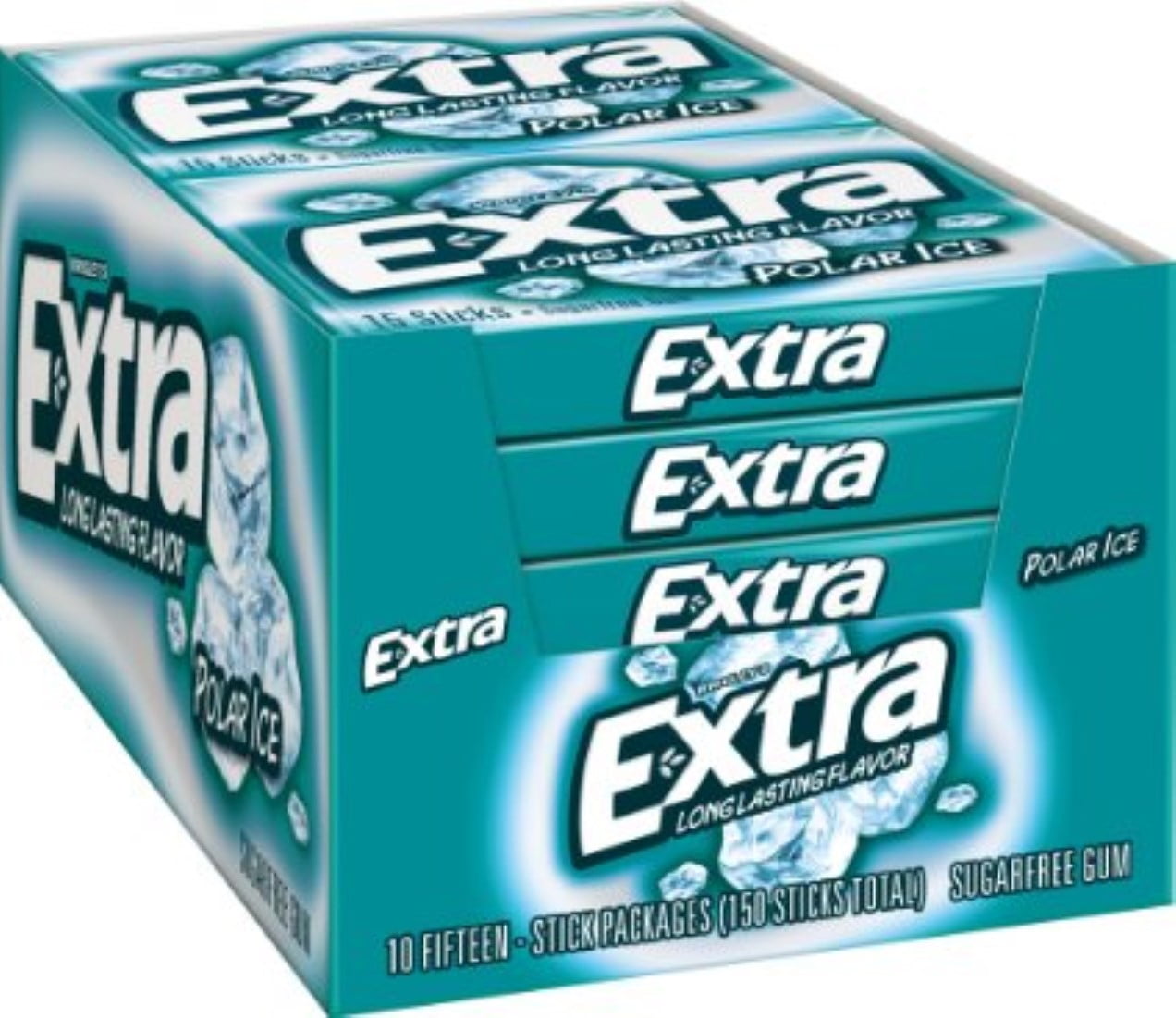 Extra Sugar Free Gum Polar Ice 10 packs (15 ct per pack) (Pack of 4