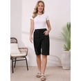 thumbnail image 4 of DARING DIVA Women's Elastic Waist Drawstring Shorts with Pockets X-Large Black, 4 of 6