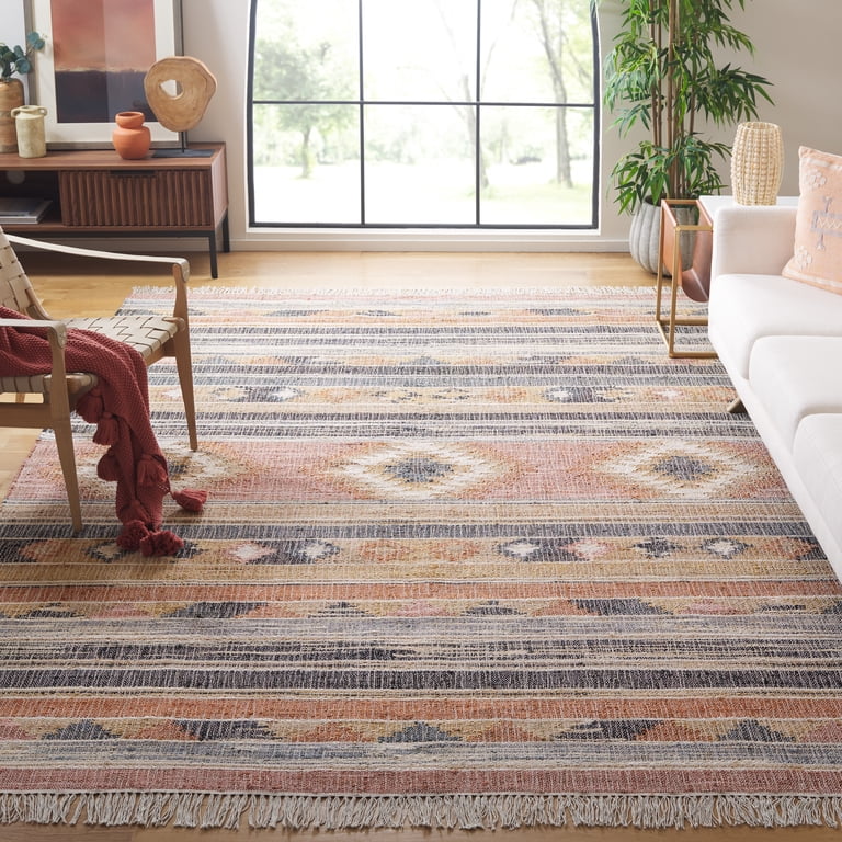 SAFAVIEH Kilim Marie Tribal Area Rug, Blue/Rust, 10' x 14